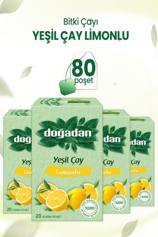 Doğadan Yeşil Çay Limonlu 20'li x 4 Adet