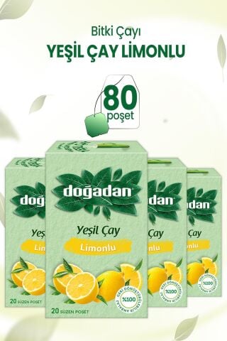 Doğadan Yeşil Çay Limonlu 20'li x 4 Adet