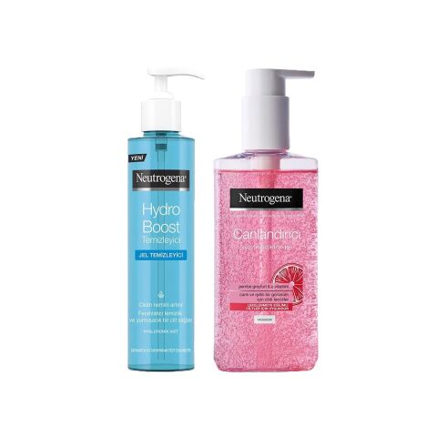 Neutrogena Hydro Boost Water Gel Temizleyici 200 ml ve Yüz Yıkama Jeli Pembe Greyfurt 200 ml