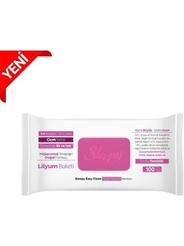 Sleepy Easy Clean Lilyum Buketi Yüzey Temizlik Havlusu 100' lü