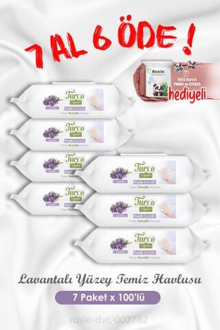 Lavantalı Yüzey Temizlik Havlusu 100'lü 7 Al 6 Öde ve Rosie