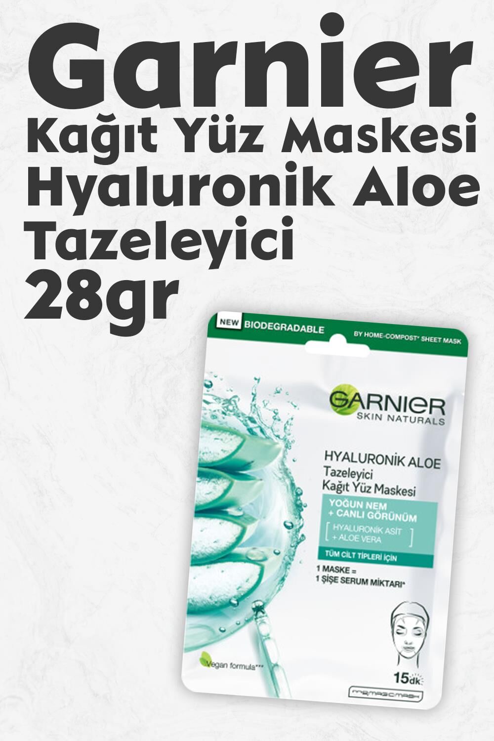 Garnier Kağıt Yüz Maskesi Tazeleyici Hyaluronik Aloe 28 gr