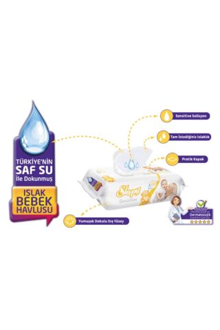 Sleepy Sensitive 90 Yaprak Islak Mendil x 24 Adet