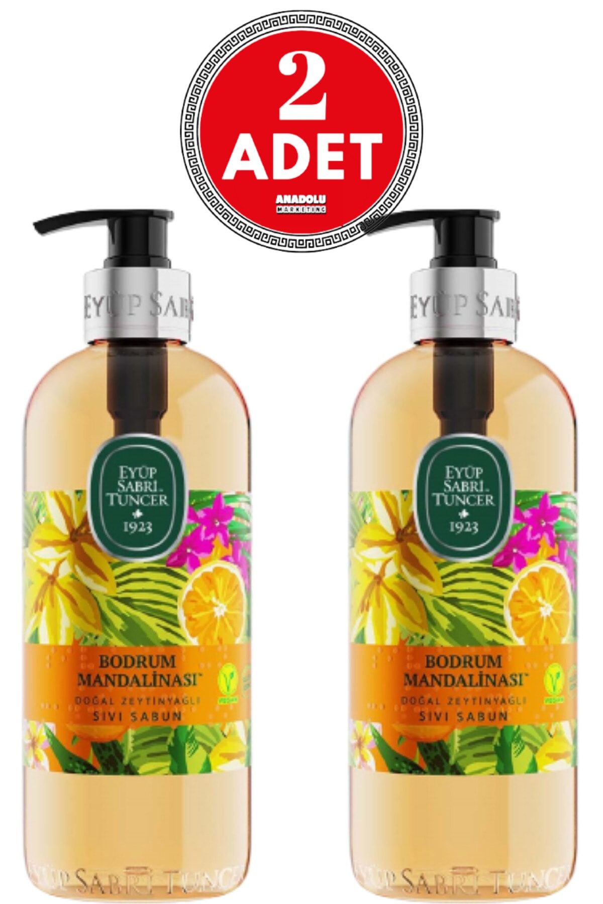 Eyüp Sabri Tuncer Bodrum Mandalinası Doğal Zeytinyağlı Sıvı Sabun 500 ml x 2 Adet