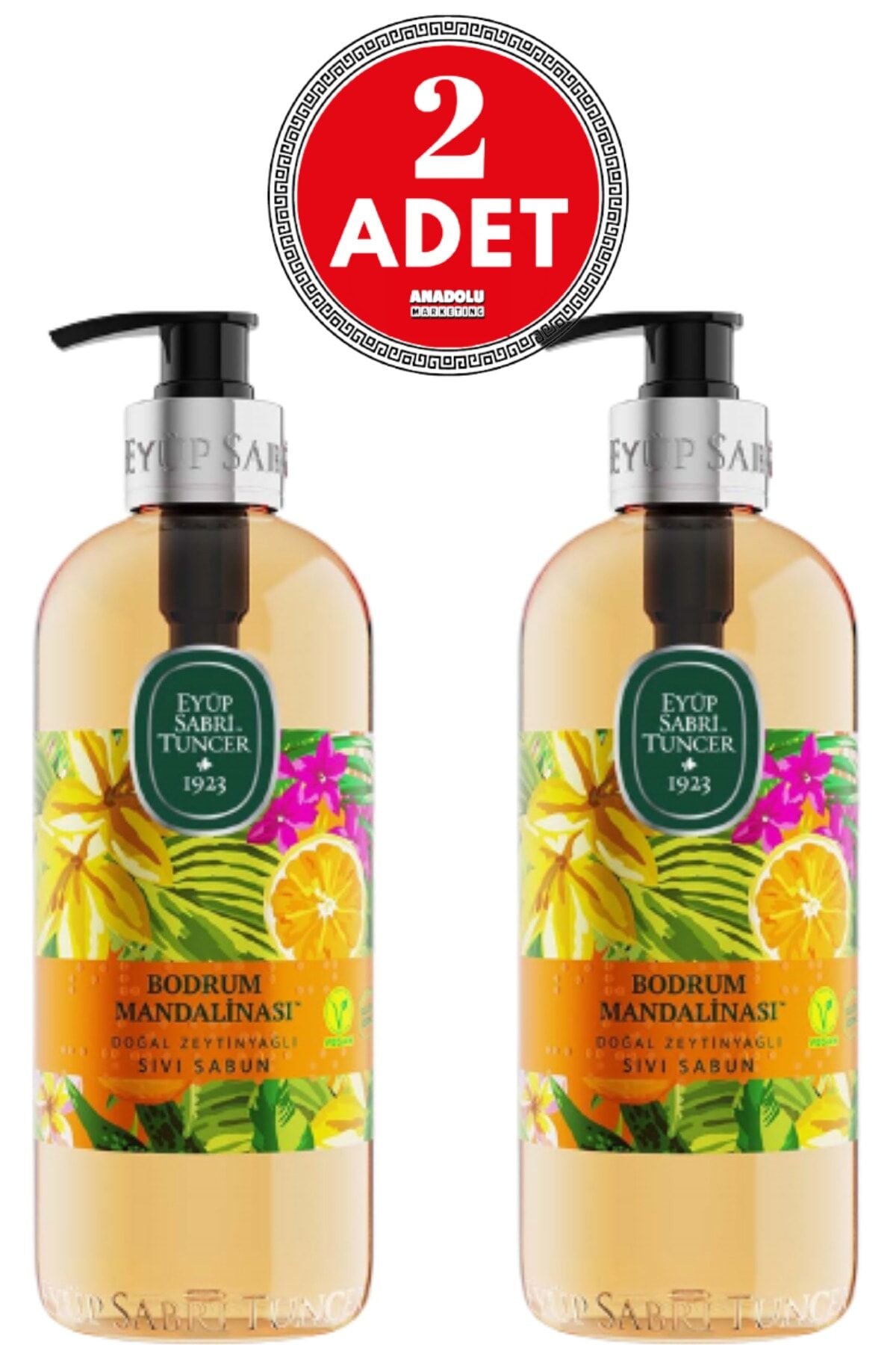 Eyüp Sabri Tuncer Bodrum Mandalinası Doğal Zeytinyağlı Sıvı Sabun 500 ml x 2 Adet