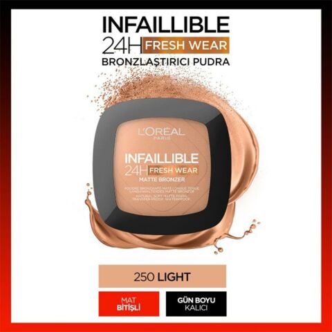 Loreal Paris Infaillible 24H Fresh Wear Matte Bronzer 250 Light Clair