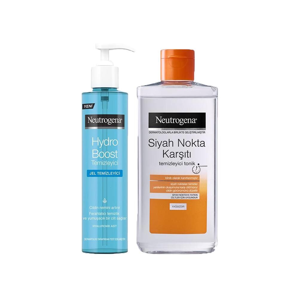 Neutrogena Hydro Boost Water Gel Temizleyici 200 ml ve Siyah Nokta Temizleyici 200 ml
