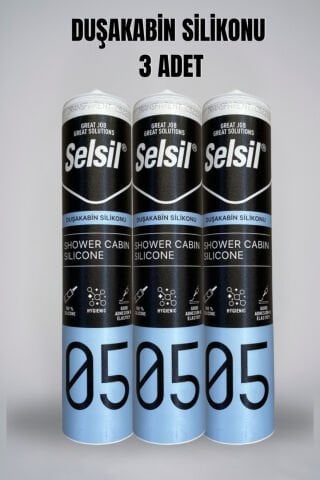 Selsil 3 adet Duşakabin Silikonu, Suya Neme Küfe Dayanıklı Sızdırmazlık