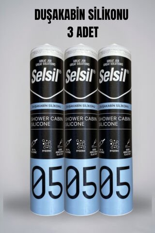 Selsil 3 adet Duşakabin Silikonu, Suya Neme Küfe Dayanıklı Sızdırmazlık