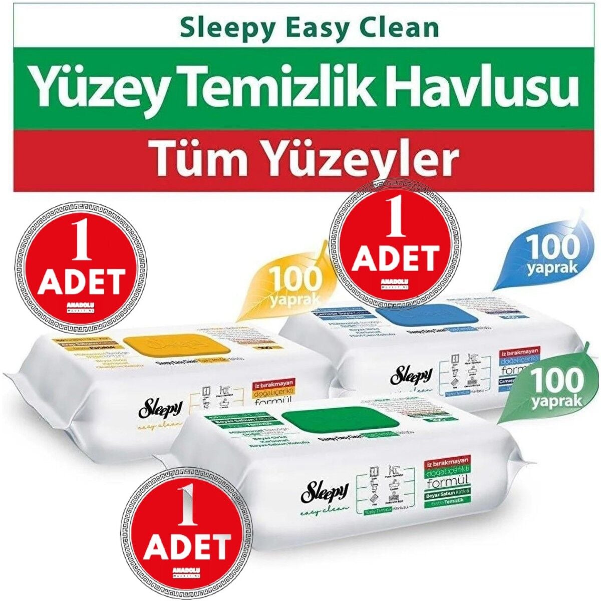 Sleepy Yüzey Temizlik Beyaz Sabun, Çamaşır Sulu, Arap Sabunlu 3X100