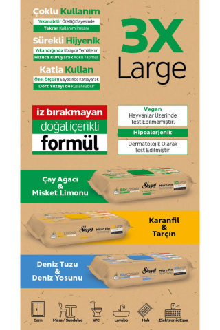 Sleepy 11 AL 10 ÖDE  Bio Çözünür Yüzey Temizlik Havlusu Deniz Tuzu 50'li ve ROSIE