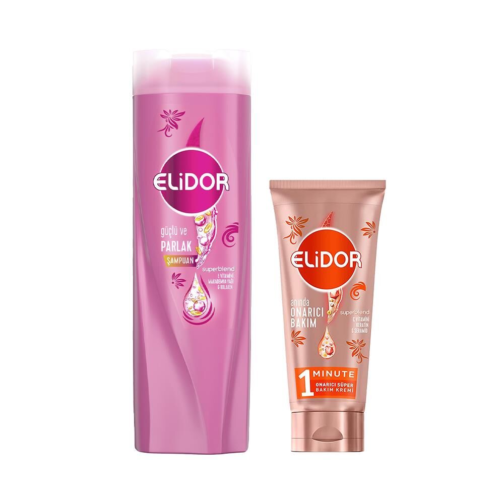 Elidor Superblend Şampuan Güçlü & Parlak ve Onarıcı Saç Kremi