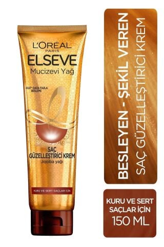 Elseve Loreal Paris Mucizevi Yağ Saç Güzelleştirici Krem 150 Ml - Kuru Ve Sert Saçlar