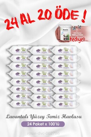 24 Al 20 Öde Lavantalı Yüzey Temizlik Havlusu 100'lü ve Rosie
