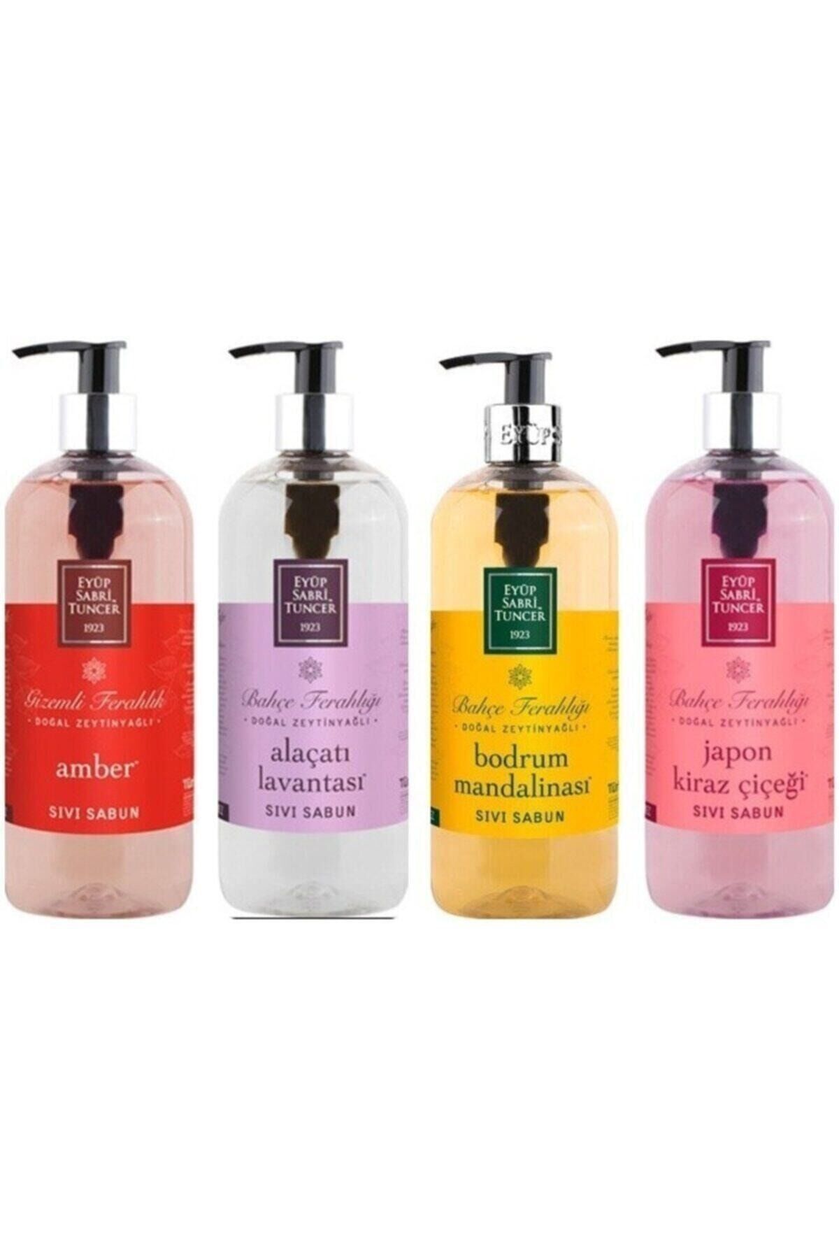 Eyüp Sabri Tuncer Amber, Lavanta, Kiraz Çiçeği, Mandalina Sıvı Sabun 500 ml x 4