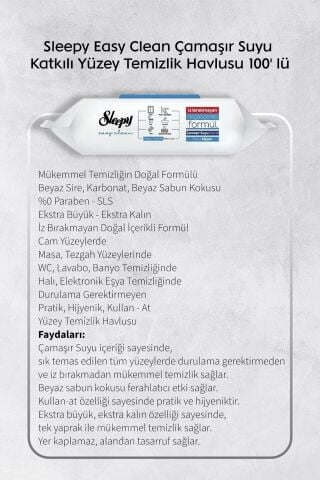 Sleepy  Çamaşır Suyu, Arap sabunu, Beyaz Sabun ve Orkide Yüzey Temizlik Havlusu ve Hediye Rosie