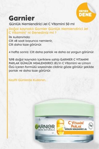 Garnier Günlük Nemlendirici Jel C Vitamini 50 ml