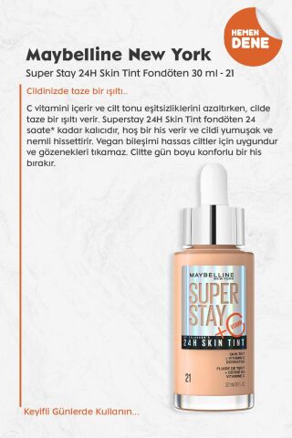 Maybelline Super Stay 24H Skin Tint Fondöten 21