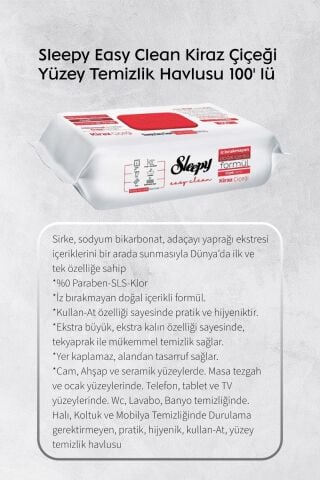 Sleepy  Çamaşır Suyu, Arap sabunu, Beyaz Sabun ve Kiraz Yüzey Temizlik Havlusu ve Hediye Rosie