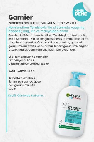 Garnier Nemlendiren Temizleyici Saf & Temiz 250 ml