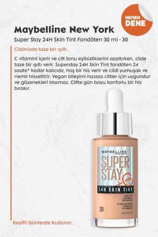 Maybelline Super Stay 24H Skin Tint Fondöten 30