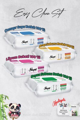 Sleepy  Çamaşır Suyu, Arap sabunu, Beyaz Sabun ve Lilyum Yüzey Temizlik Havlusu ve Hediye Rosie
