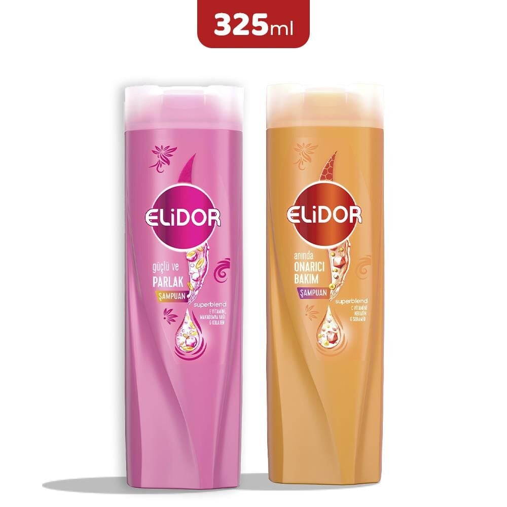 Elidor Superblend Güçlü ve Parlak ve Onarıcı Bakım Şampuanı 325 ml