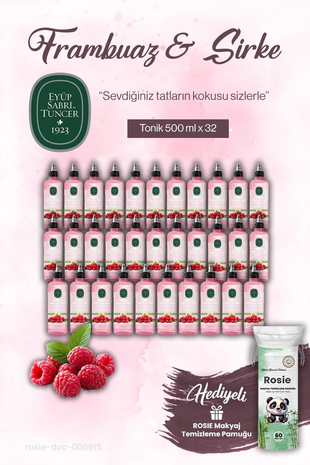 Eyüp Sabri Tuncer 32'li Frambuaz Sirke Tonik 500 ml ve ROSIE