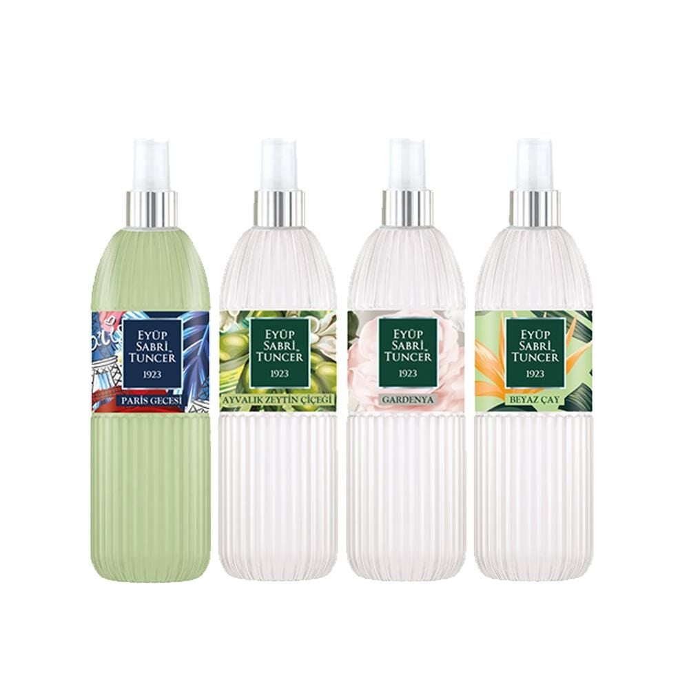 Eyüp Sabri Tuncer Kolonya Seti, Paris Gecesi, Gardenya, Beyaz Çay, Ayvalık Zeytin Çiçeği 150 ml