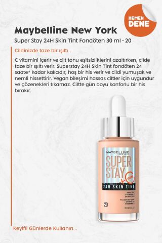 Maybelline Super Stay 24H Skin Tint Fondöten 20