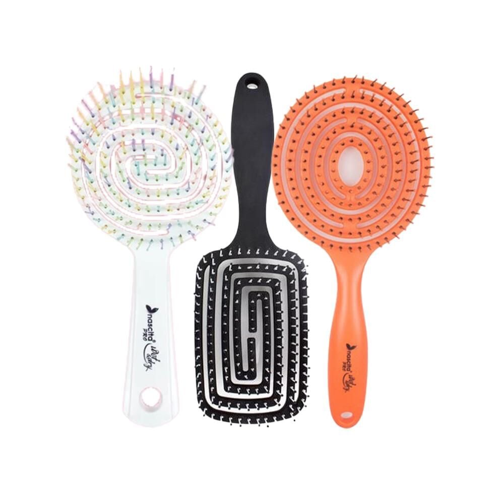 Nascita Üç Boyutlu Saç Fırçası Turuncu, Siyah ve Beyaz