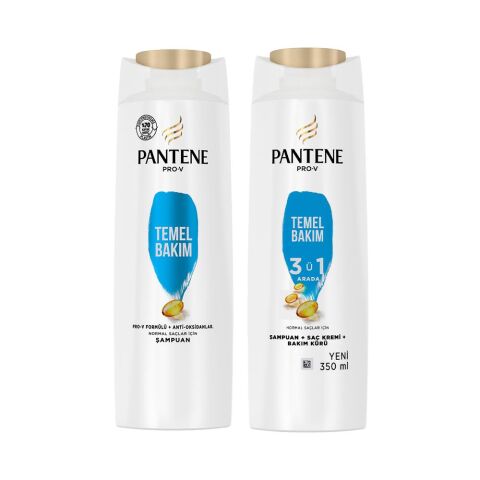 Pantene Şampuan Pro-V Temel Bakım ve Temel Bakım 3' ü 1 Arada 350 ml