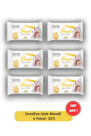 Sleepy 12 Adet Sensitive Islak Mendil 25'li,Bebek Örtüsü 10'lu ve ROSIE