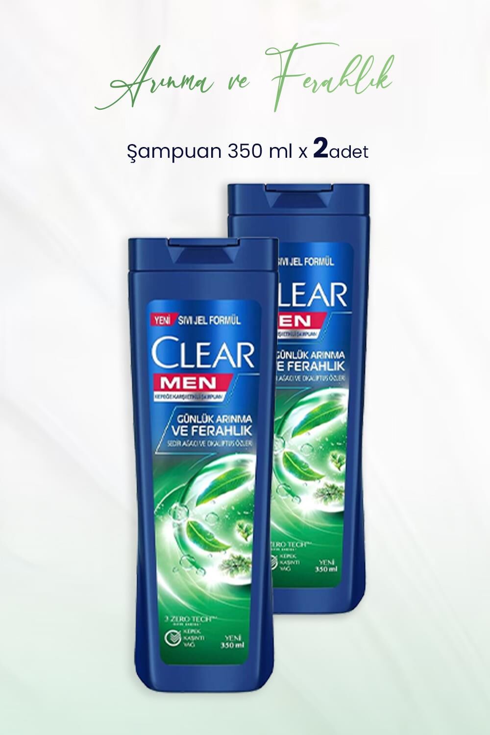 Clear Men Şampuan Günlük Arınma ve Ferahlık 350 ml x 2 Adet
