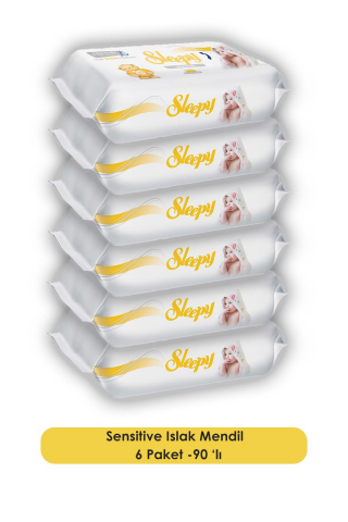 Sleepy 6 Adet Sensitive Islak Mendil 90'lı,Bebek Örtüsü 10'lu ve ROSIE