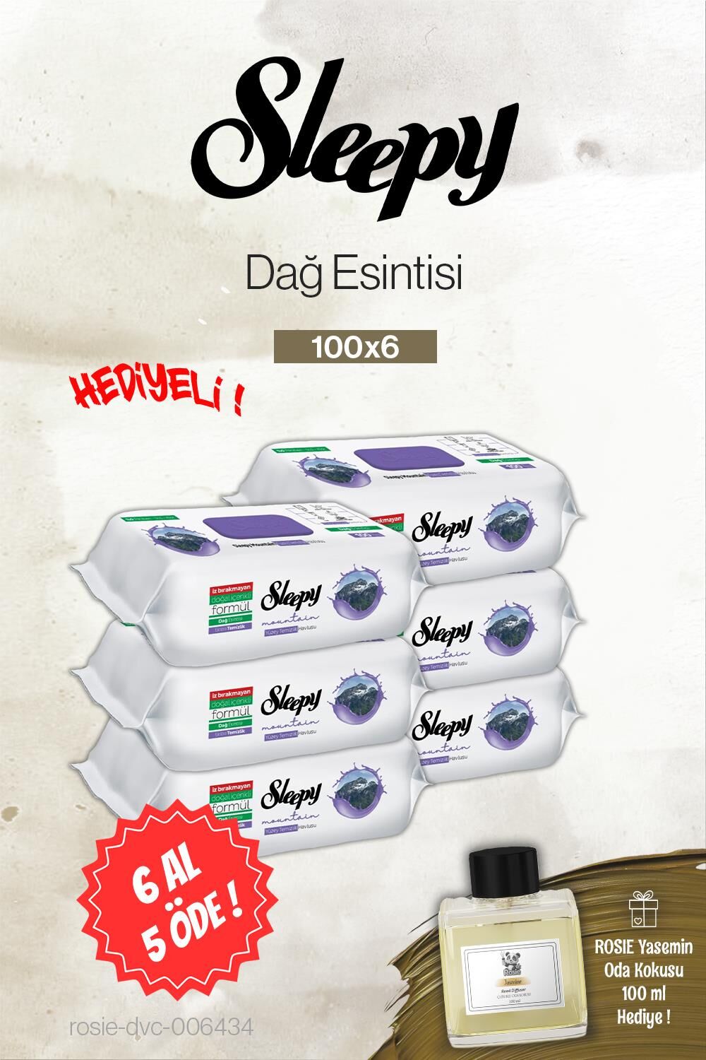 Sleepy Dağ Esintisi 6 AL 5 ÖDE 100'lü, Rosie Yasemin Oda Kokusu
