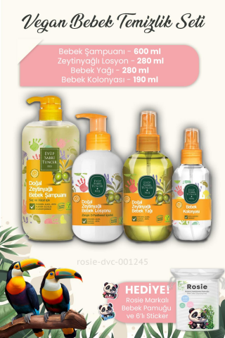 Eyüp Sabri Tuncer Vegan Bebek Temizlik Seti ve Bebek Pamuğu ROSIE