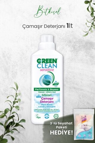 Green Clean Sensıtıve Kokusuz Çamaşır Deterjanı 1 L ve Hediyeli