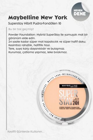 Maybelline Superstay Hibrit Pudra Fondöten - 10