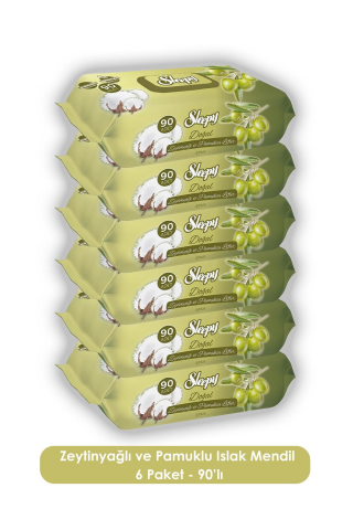 Sleepy 6 Adet Doğal Zeytinyağlı ve Pamuklu Islak Mendil 90'lı,Bebek Örtüsü 10'lu ve ROSIE