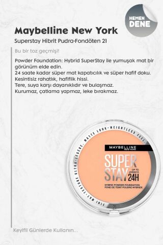 Maybelline Superstay Hibrit Pudra Fondöten - 21