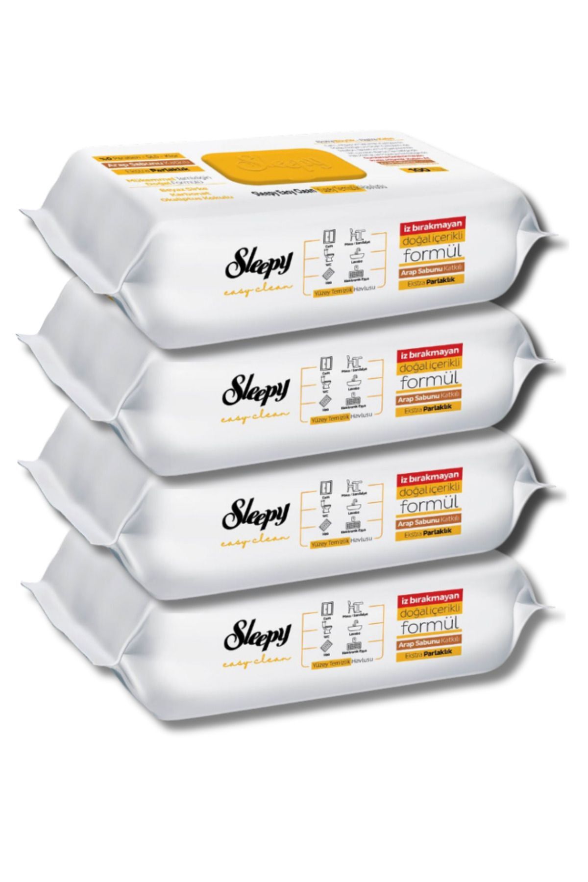 Sleepy Easy Clean Arap Sabunu Katkılı Yüzey Temizlik Havlusu 4x100 (400 YAPRAK)