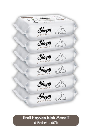 Sleepy 6 Adet Petcare Evcil Hayvan Islak Havlusu 60'lı, Bakım Örtüsü 30'lu ve ROSIE