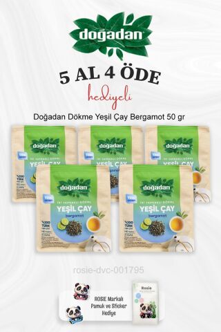 Doğadan Dökme Yeşil Çay Bergamot 50 gr 5 Al 4 Öde ve Rosie Pamuk