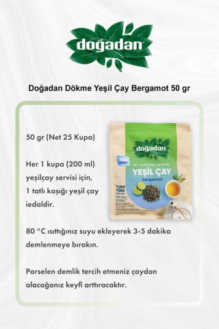 Doğadan Dökme Yeşil Çay Bergamot 50 gr 5 Al 4 Öde ve Rosie Pamuk