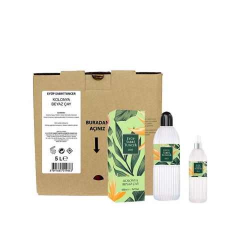 Eyüp Sabri Tuncer Beyaz Çay Kolonyası Paketi 5 lt, 400 ML ve 150 ML