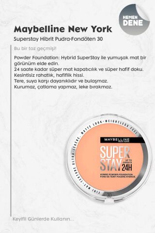 Maybelline Superstay Hibrit Pudra Fondöten - 30