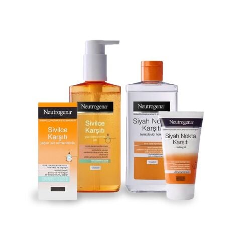 Neutrogena Siyah Nokta Karşıtı Peeling ve Tonik, Sivilce Karşıtı Nemlendirici ve Temizleme Jeli