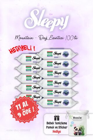 Sleepy 100'lü 11 AL 9 ÖDE Mountain Dağ Esintisi Islak Havlusu ve ROSIE