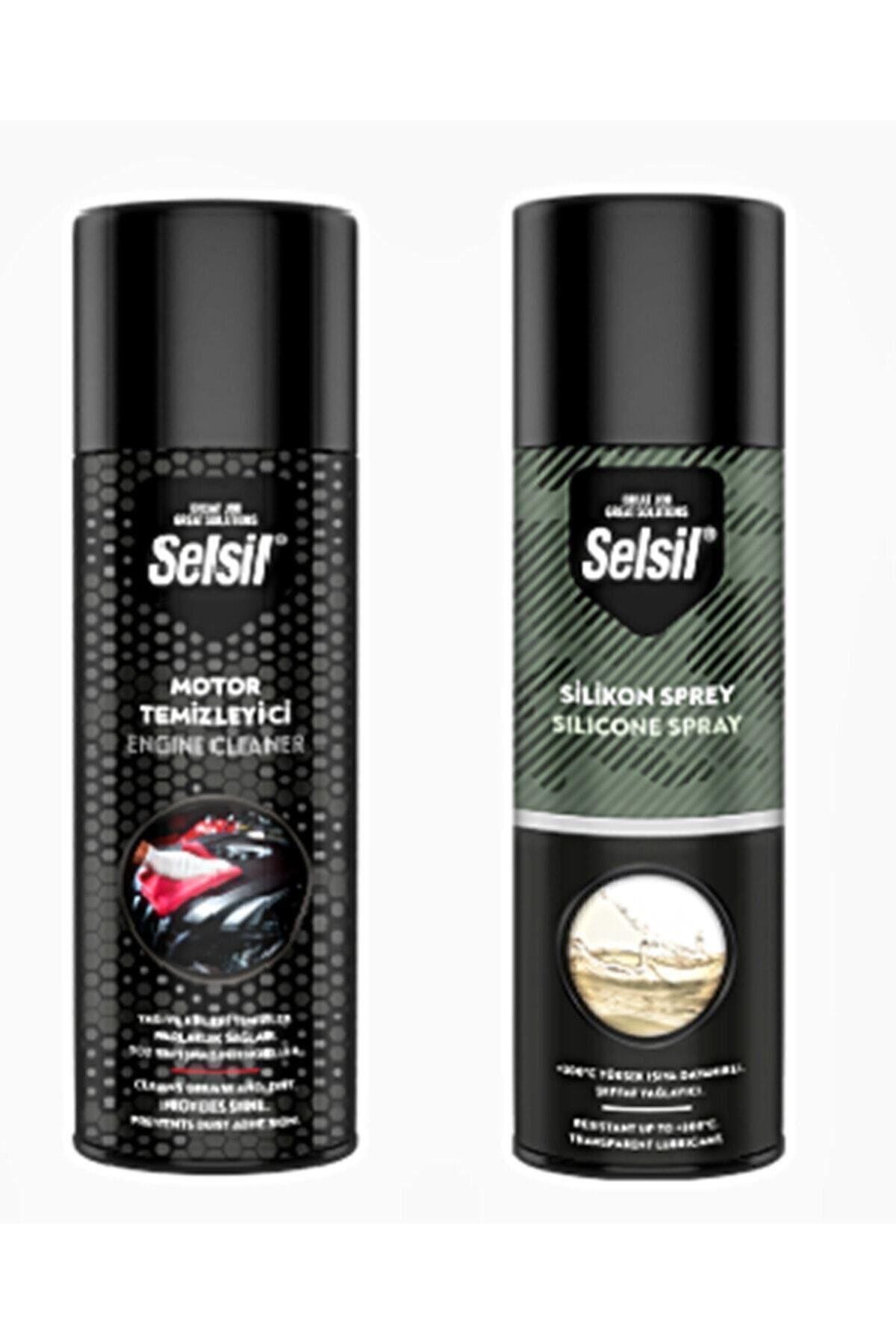 Selsil 2 Li Oto Bakım Seti Motor Temizleme 500 ml Ve Silikon Sprey 500 ml